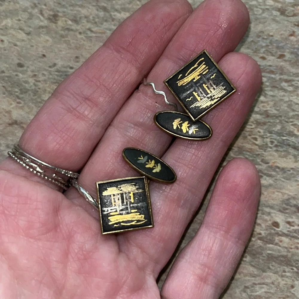 Antique Damascene Cufflinks